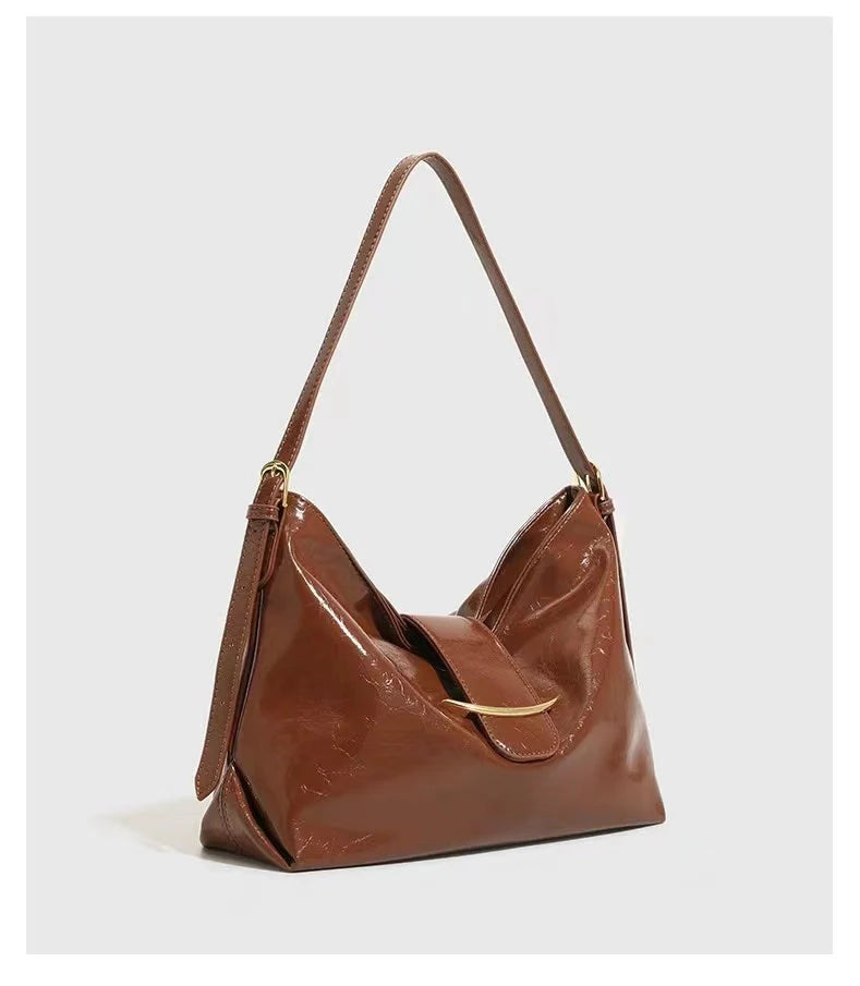 2025S Large-Capacity Womens Handbag - Designer Korean Retro Commuter Tote Messenger Bag - High-