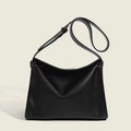 Genuine Leather Shoulder Bag for Women - Black Luxury Handbag with Gold Chain, Designer Ladies Chain Bag