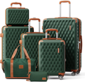 Luggage Hard Shell Carry on Suitcase with Spinner Wheels and TSA Lock, Lightweight Travel Duffel Bag for Women, Men, Green Brown